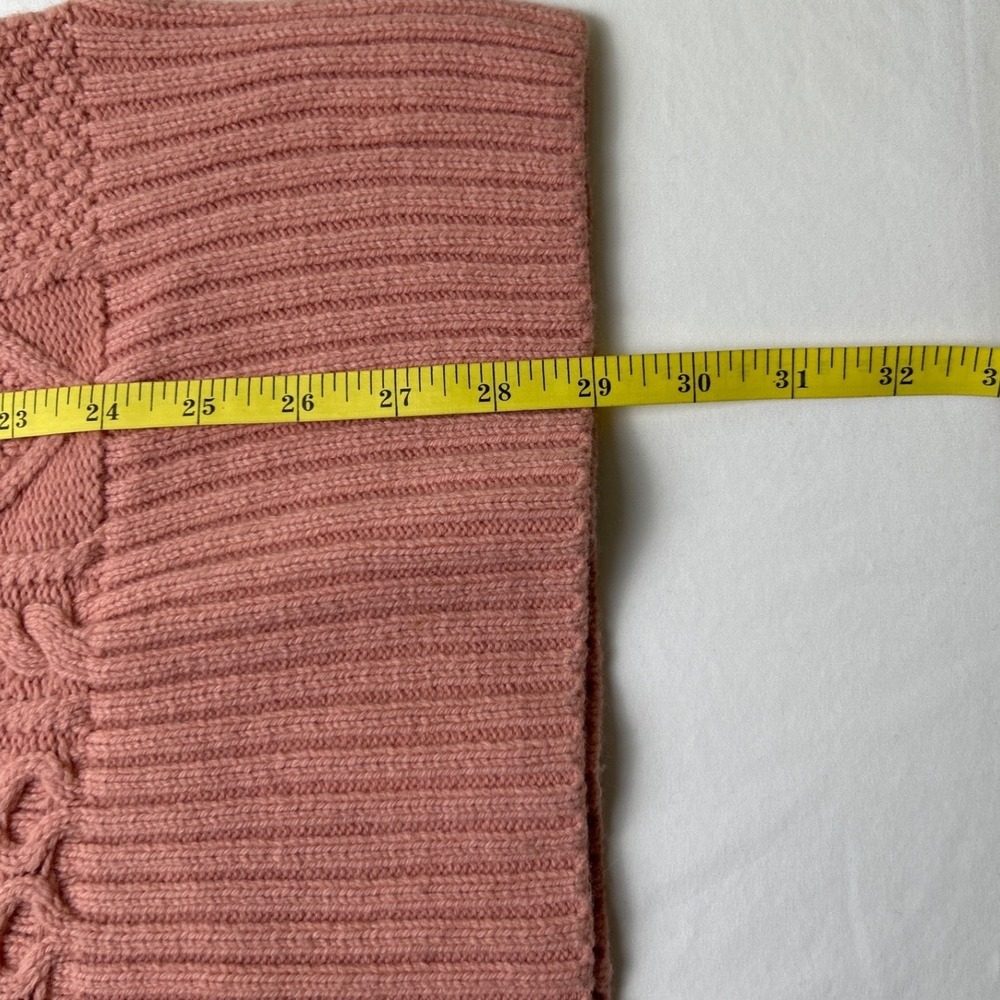 J. Crew Womens Cable Knit Tunic Wool Blend Sweater Rose Pink Size S Fisherman - Picture 8 of 10